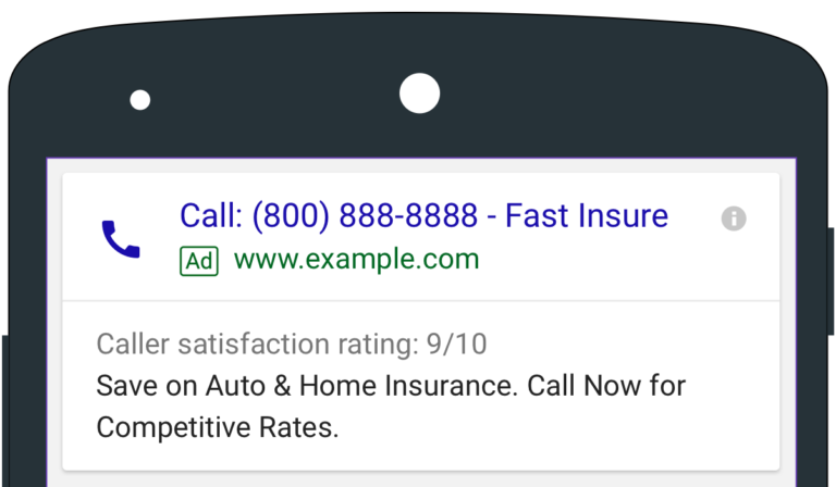 adwords call only ads businessname