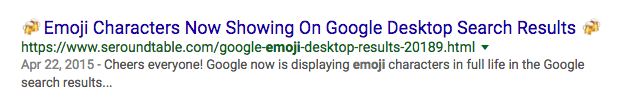 sample emojis google results